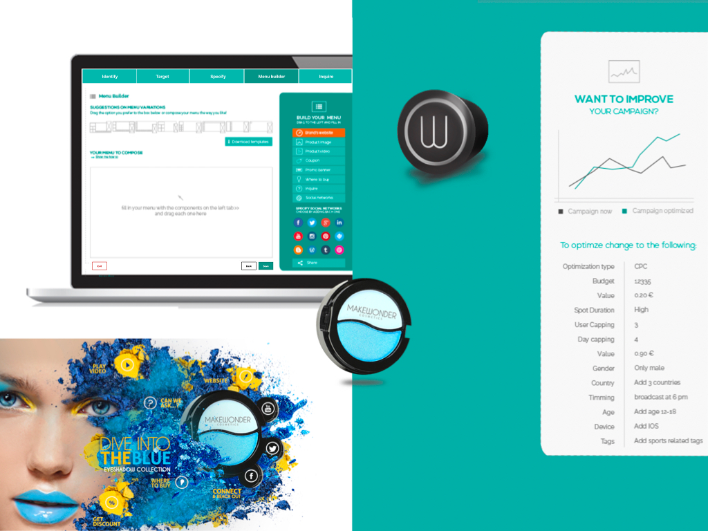 Menu builder tool and video campaign creative